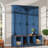 Farmhouse Hall Tree with 4 Hidden Hooks, Walnut Seating Bench, 8-Door Shoe Cabinet & Open Compartments for Entryway-1493611587