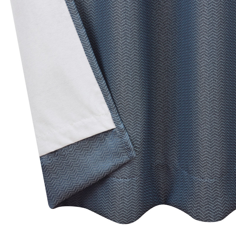 Nautica Robin Synthetic Solid Color Room Darkening Thermal Back Tab/Rod Pocket Single Curtain Panel, Navy, 38" W x 96" L