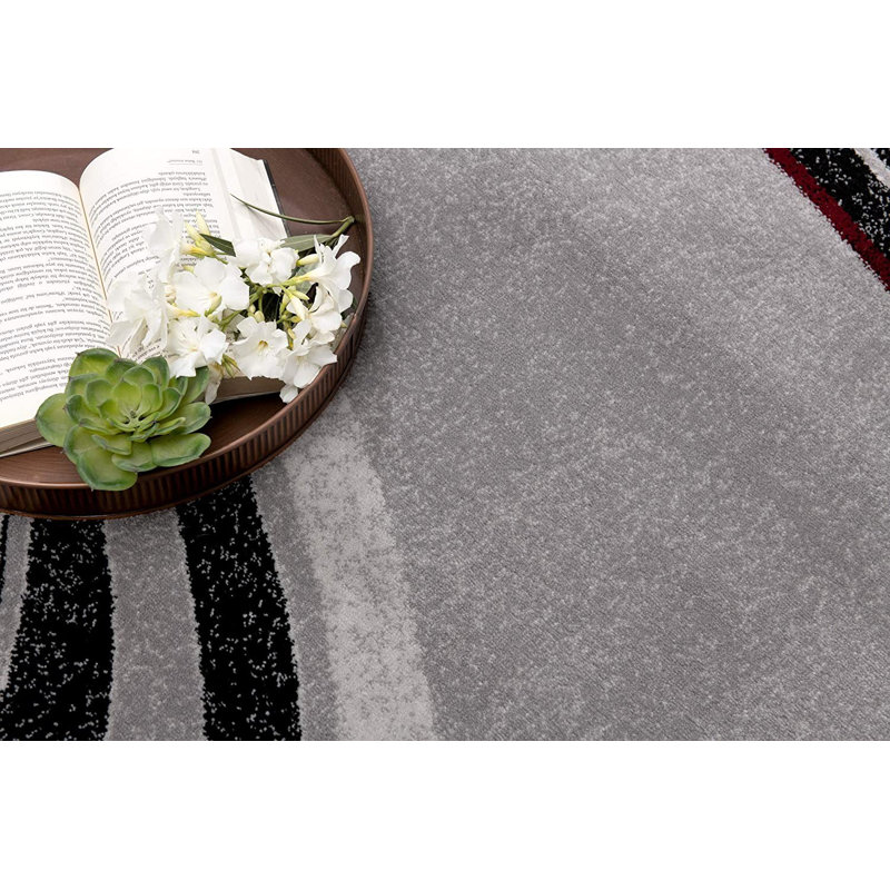 Tapis de couloir gris 2 pi x 15 pi tissé à la machine Anoushka