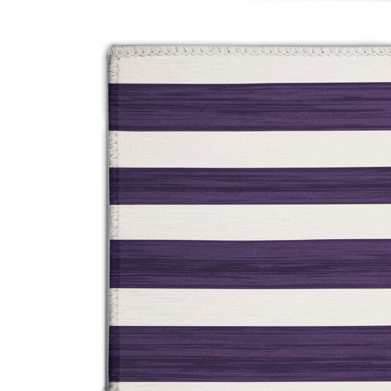 Tapis intérieur / extérieur mauve HorizontalStripes, Rectangulaire 2 pi x 3 pi