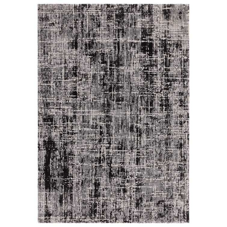 Abrienne Soft Shiny Modern Black/Grey Rug