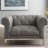 Idyll Tufted Button Upholstered Leather Chesterfield Armchair-1896263832