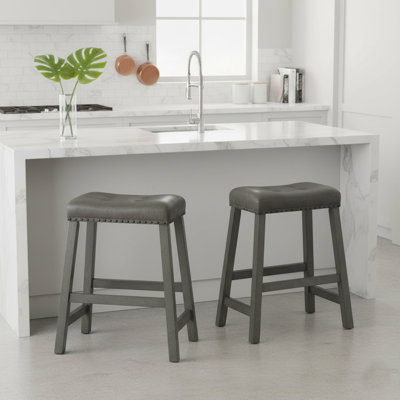Ensemble de 2 tabourets de bar traditionnels avec pieds en bois pour la cuisine et le bar à domicile