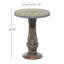 Table d'appoint en bois de manguier tourné à la main avec plateau de table en copeaux de bois brun