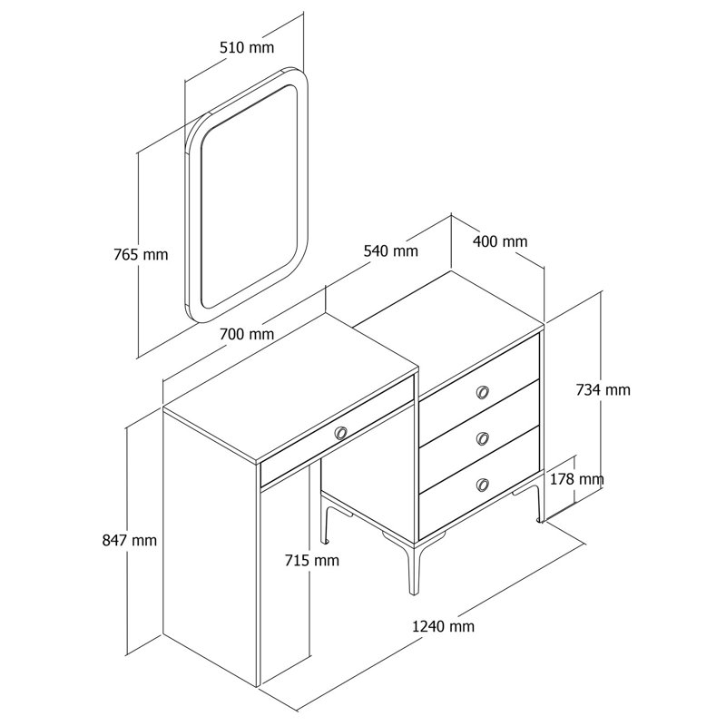Commode Paucker, Gris