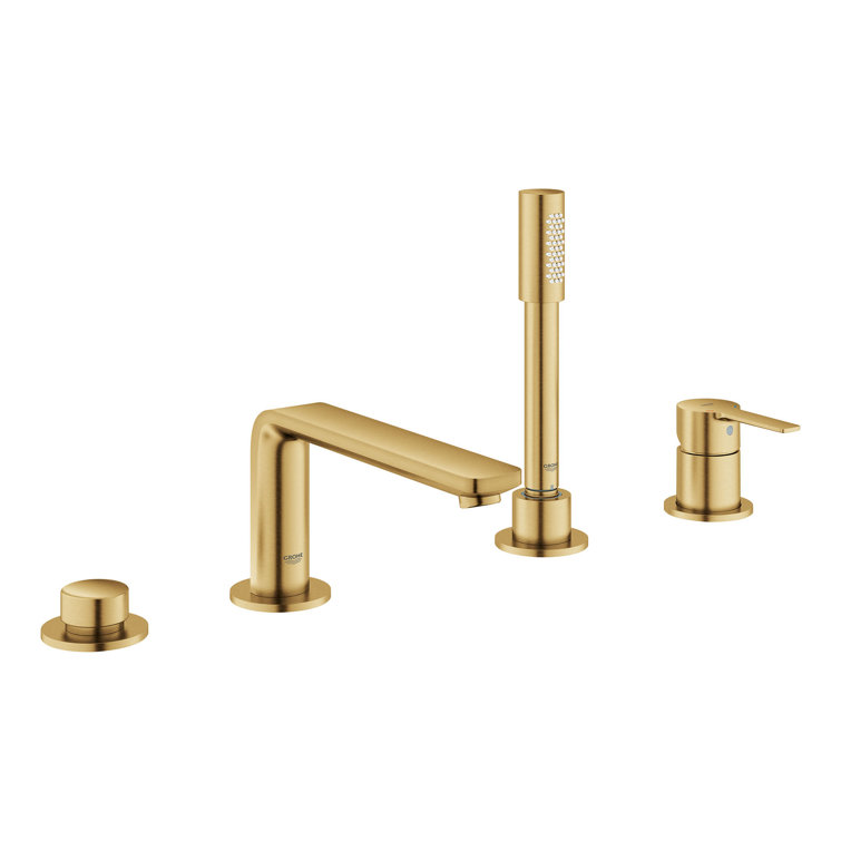 Lineare™ Double Handle Deck Mounted Roman Tub Faucet with Diverter and Handshower