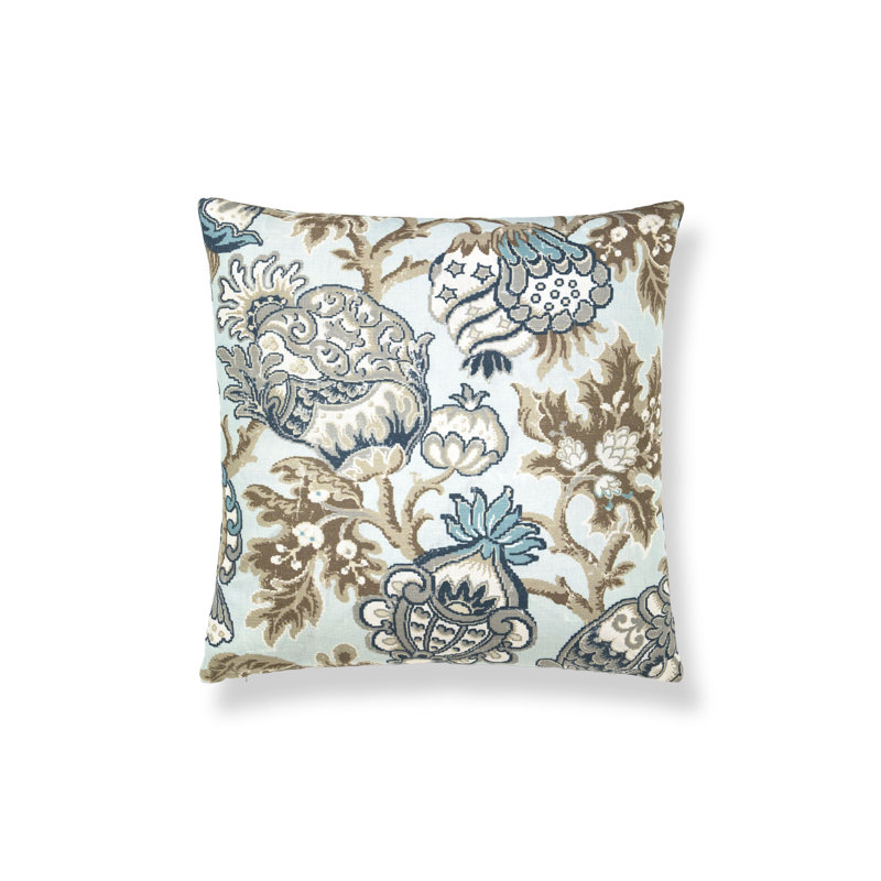 Canterbury Linen Pillow, Sky/Floral