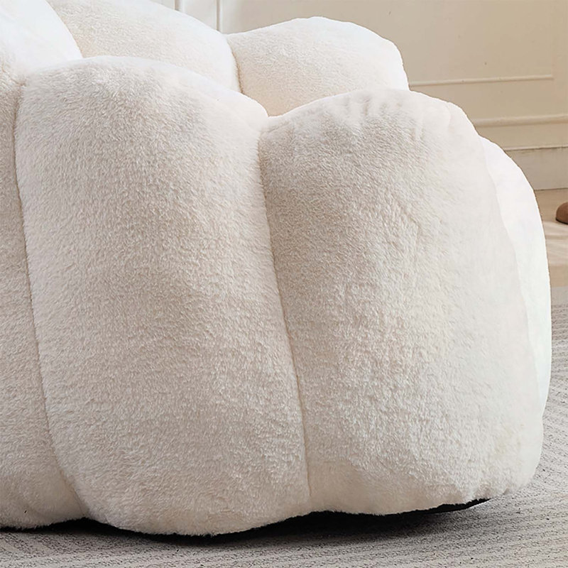 Fauteuil à billes Lotus, aucun assemblage requis, Blanc