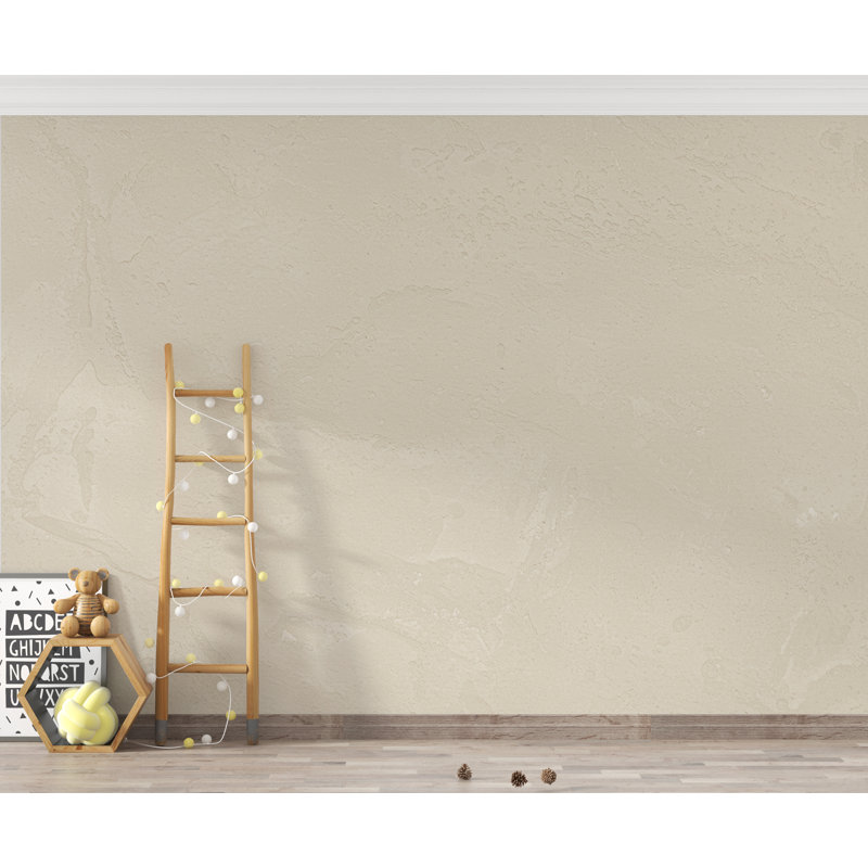 Murale de papier peint en béton beige, mur de béton poli sable chaud, murale texturée minimaliste en gris taupe, décoration murale de luxe moderne