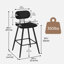 Tabouret de bar et de comptoir 26,75 po en cuir avec grand siège et dossier-455663330