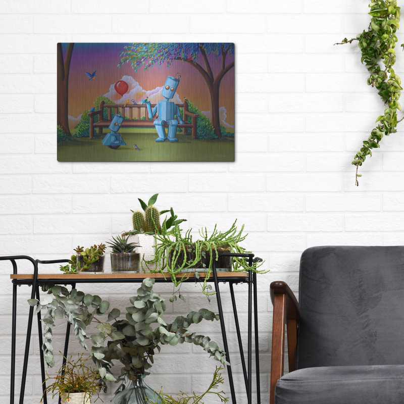 Art mural en métal Trinx «Faire des amis» par Cindy Thornton, H 12 po x l 16 po