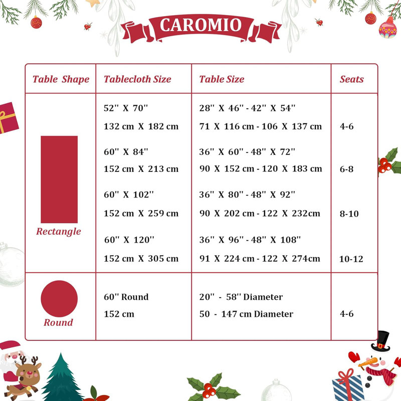 Christmas Table Cloth Rectangle 60X84 Inch