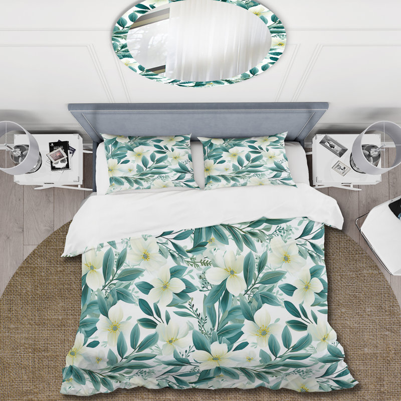 Literie Oceanic Foliage, Housse de couette pour très grand lit et 2 très