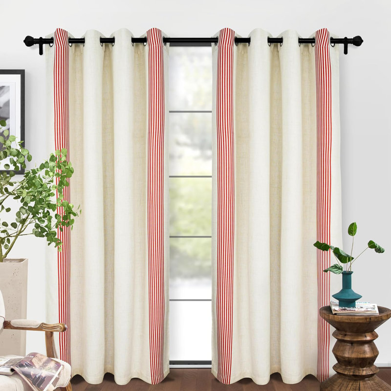 Velmer Blackout Curtain Pair, 52" W x 84" L, Blue/Beige
