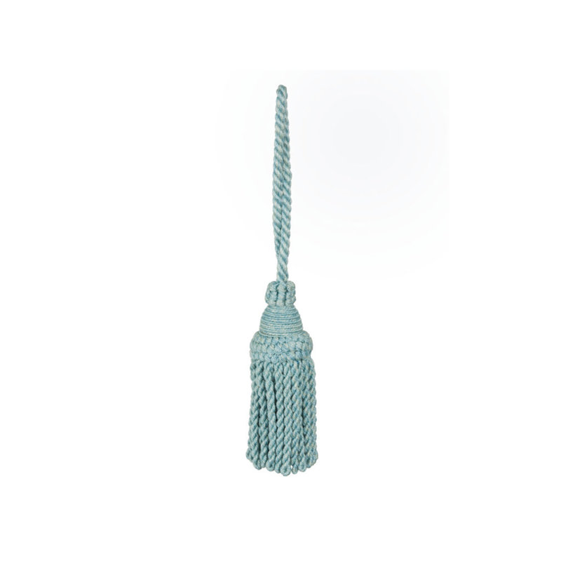 Le Coeur Passementerie Tassel Performance Fabric, Aqua