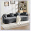 Causeuse incurvée en chenille avec 3 coussins, assise profonde pour espaces compacts, aucun assemblage requis-1006993238-1006993327