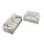 Ensemble de canapés de style contemporain 2 pièces Luxueux siège rembourré en velours côtelé avec pieds en bois et coussin principal inclus-1029646838