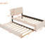 Lit plateforme simple tapissier avec gigogne en molleton beige exquis-2099695661-2099695663