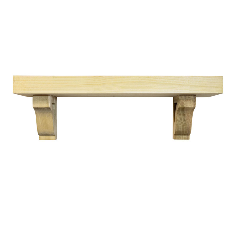 Rayne Shelves/W Corbels, Natural, 7" H x 55" W x 4.5" D