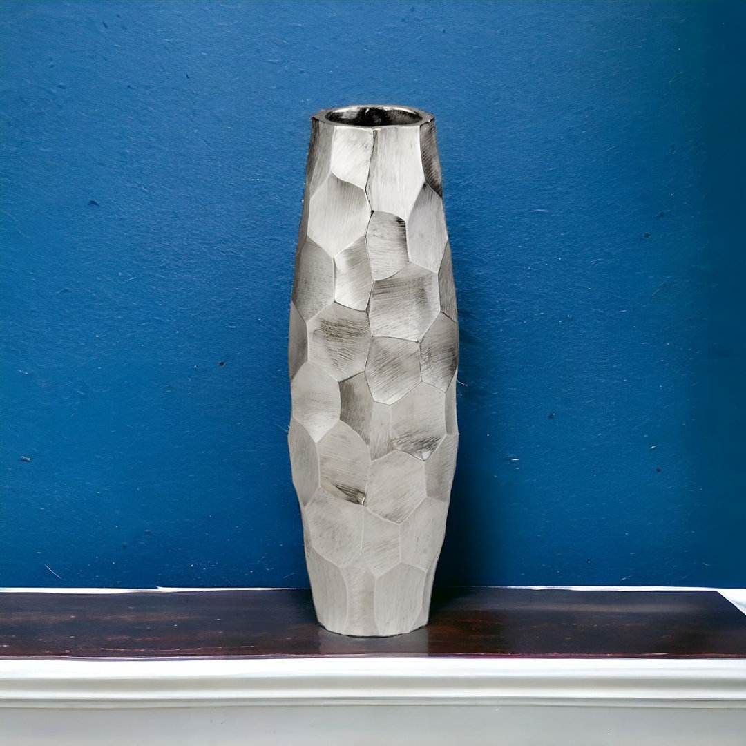 Cairee Facetado Barrel Silver Vase Wrought Studio™