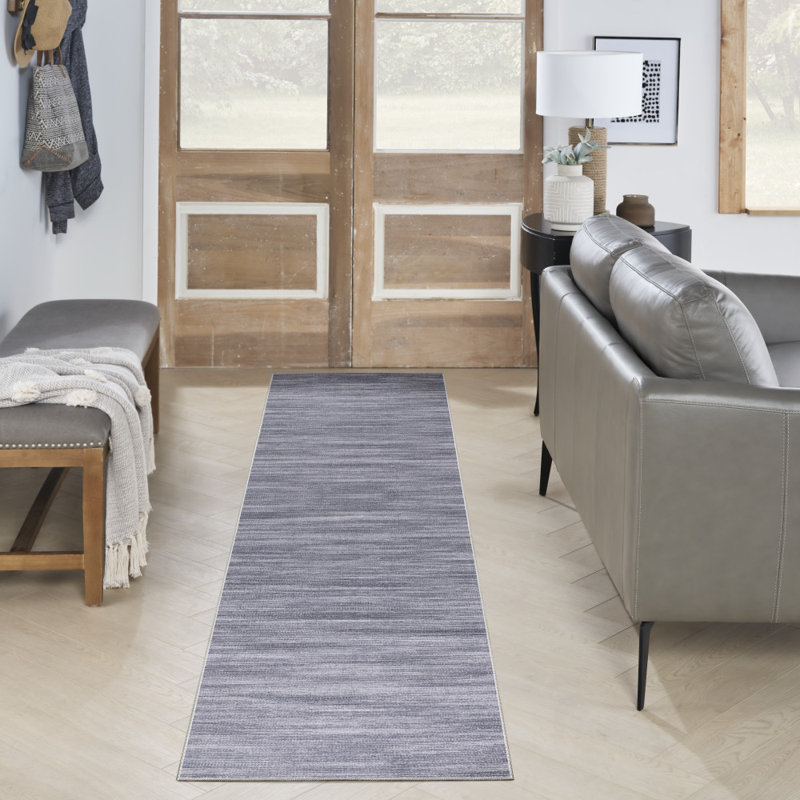 Tapis en polyester et coton lavable à la machine avec envers antidérapant Clie, Tapis de couloir 2 pi 2 po x 8 pi