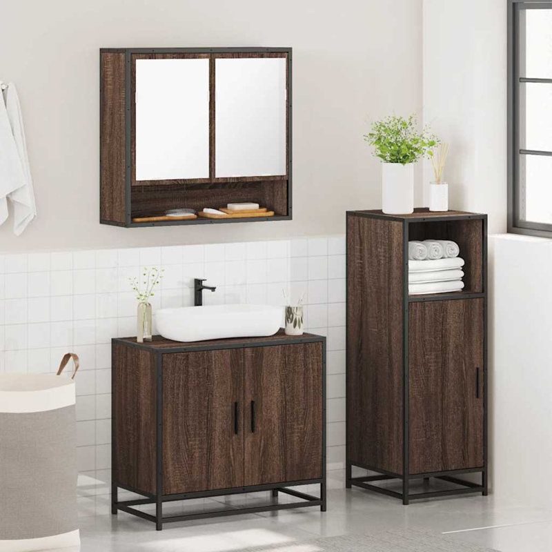 Bathroom Furniture Suite, Brown Oak