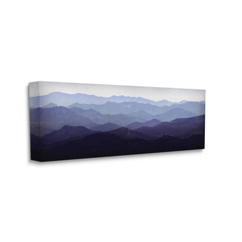 " Panoramic Mountains Layered Peaks " by Ryan Fowler, 20" H x 48" W x 1.5" D