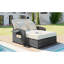 Chaise longue double en rotin Pe Wicker, lit de jour inclinable pour 2 personnes avec dossier et coussins réglables, housse de protection de mobilier gratuite