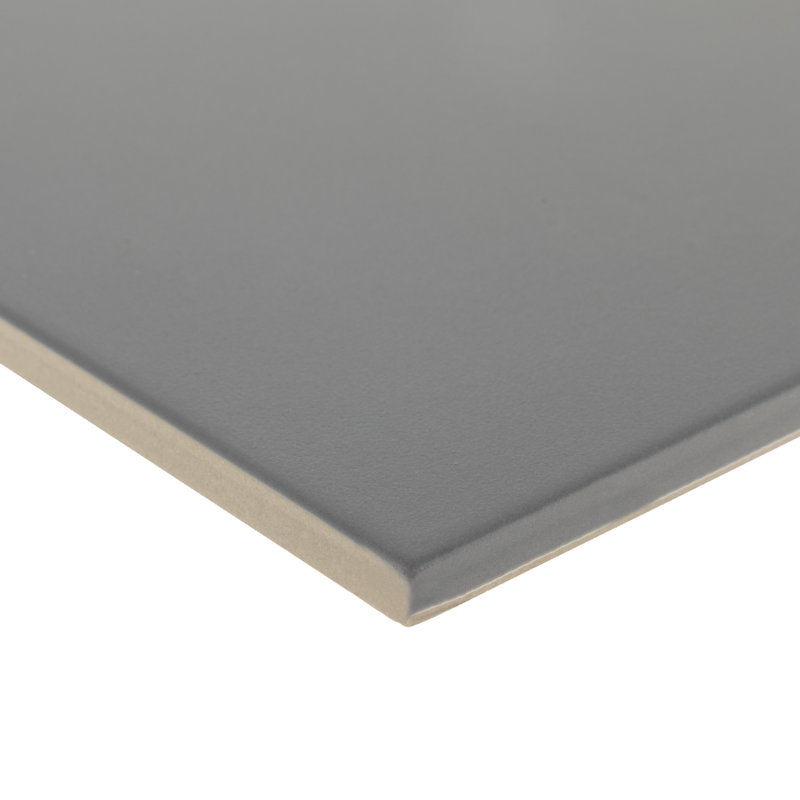 8.86" x 8.86" Beveled Singular Wall Floor Use Tile, Dark Gray