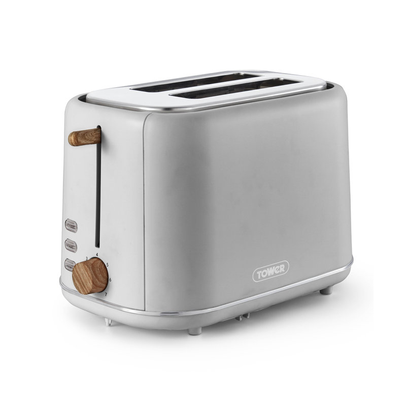 Tower, Scandi 2 Slice Toaster with Adjustable Browning Control, Centring Function, 800W, Dove Grey, T20027GRY