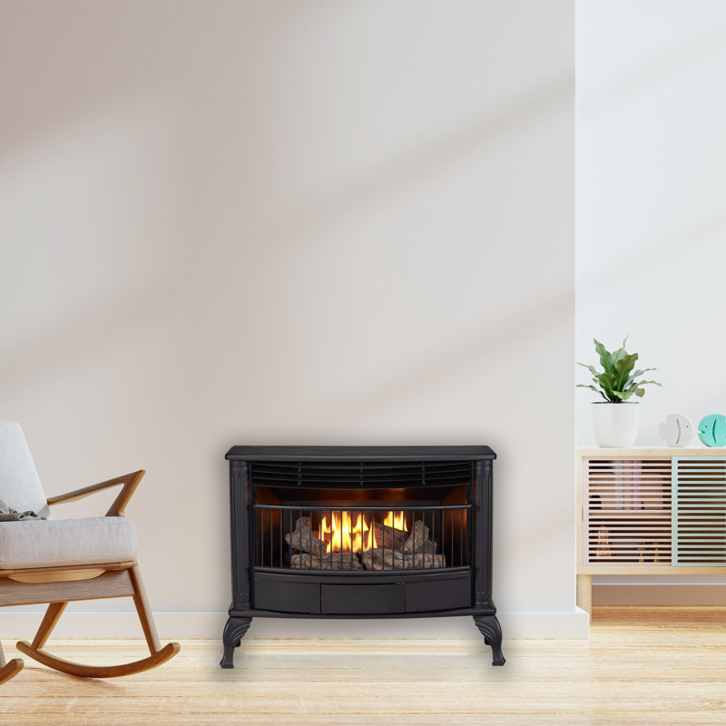 ProCom Ventless Dual Fuel Gas Stove - 25,000 BTU, Remote Control, Black Finish - Model# QNSD250RT