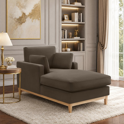 Chaise longue en tissu velours Searle Pierre