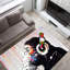 Tapis à motif abstrait multicolore vibrant non tissé doux, idéal pour rehausser l'attrait de votre salon ou de votre chambre à coucher