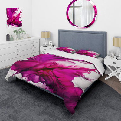 Ensemble de housse de couette en microfibre / polyester Old Mystery In Viva Magenta II Bedding