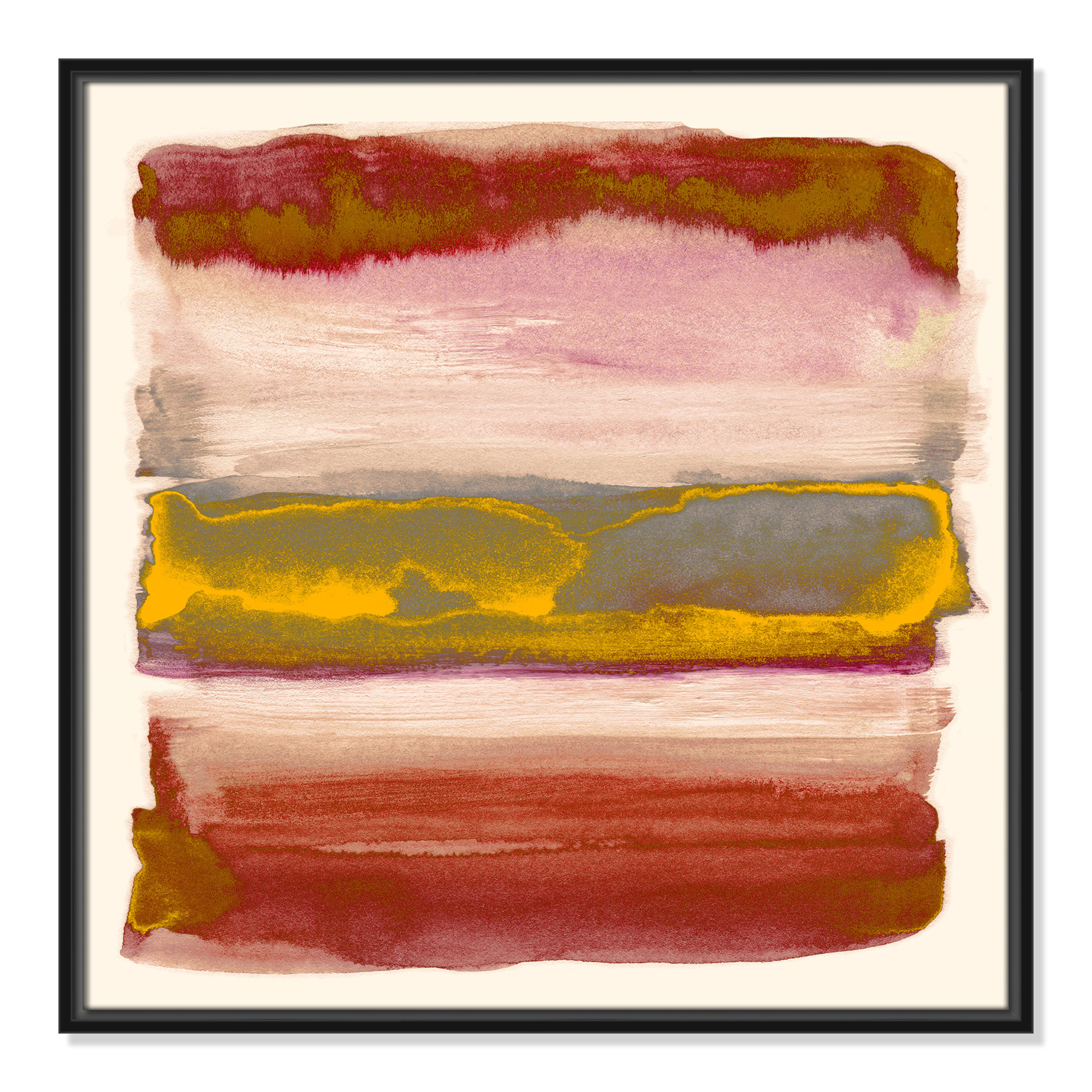 Yellow Sky II Print by Nan, 25.5" H x 25.5" W, Black