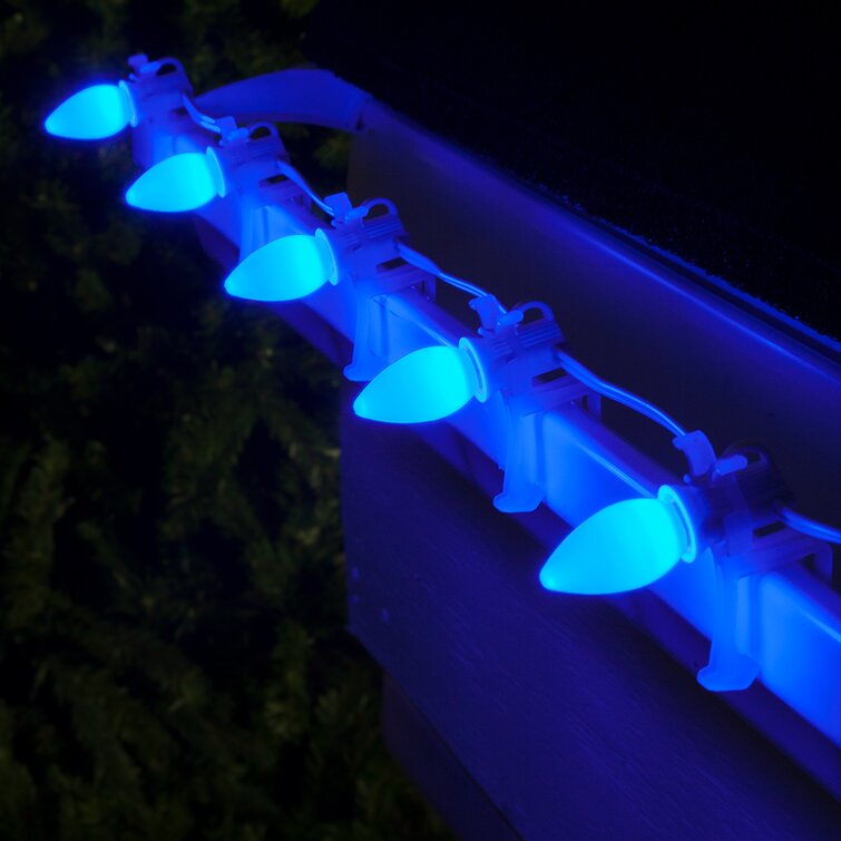 OptiCore C9 Commercial LED String Lights, Blue / Cool White, 50 Lights