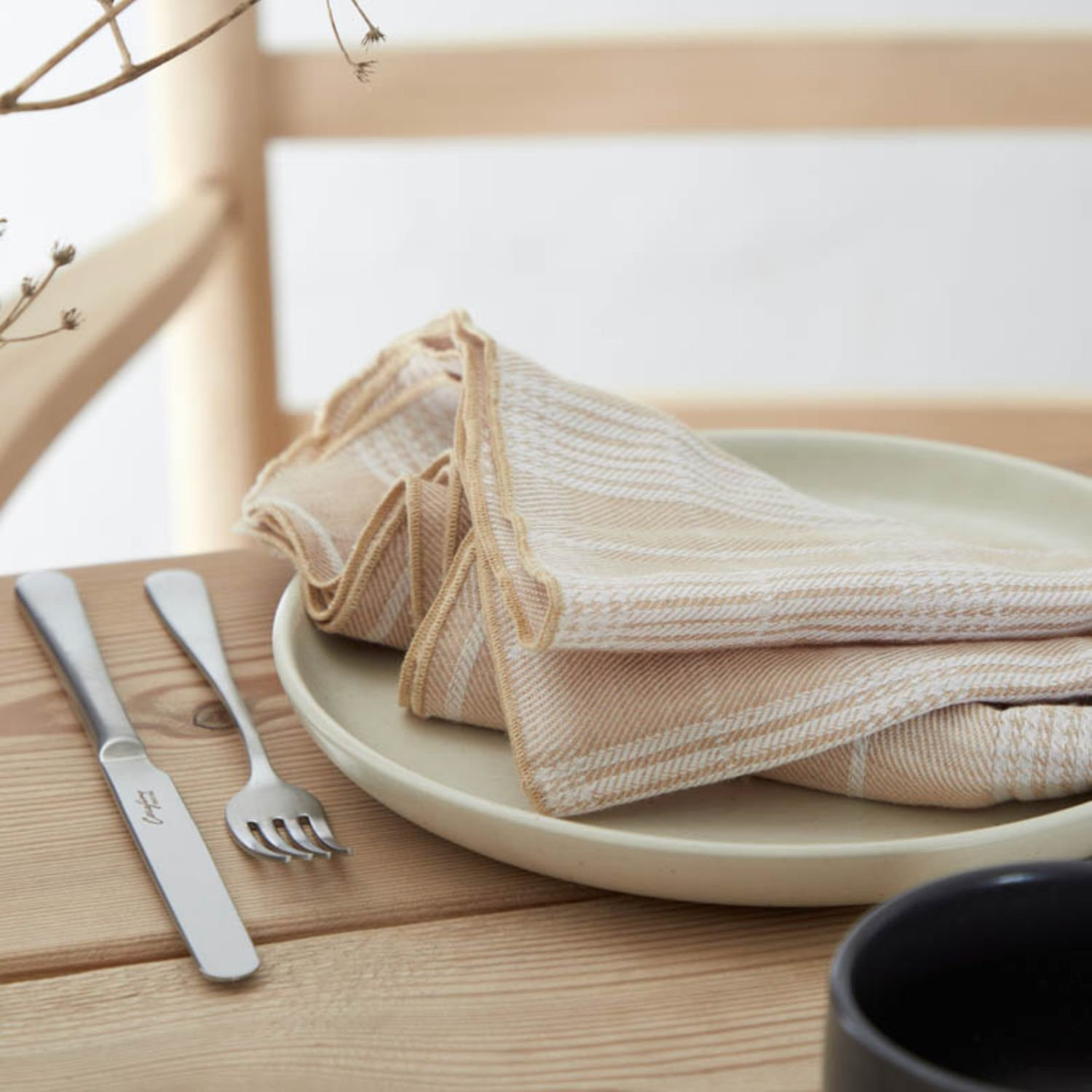 Carolina Reversible Napkin, Caramel