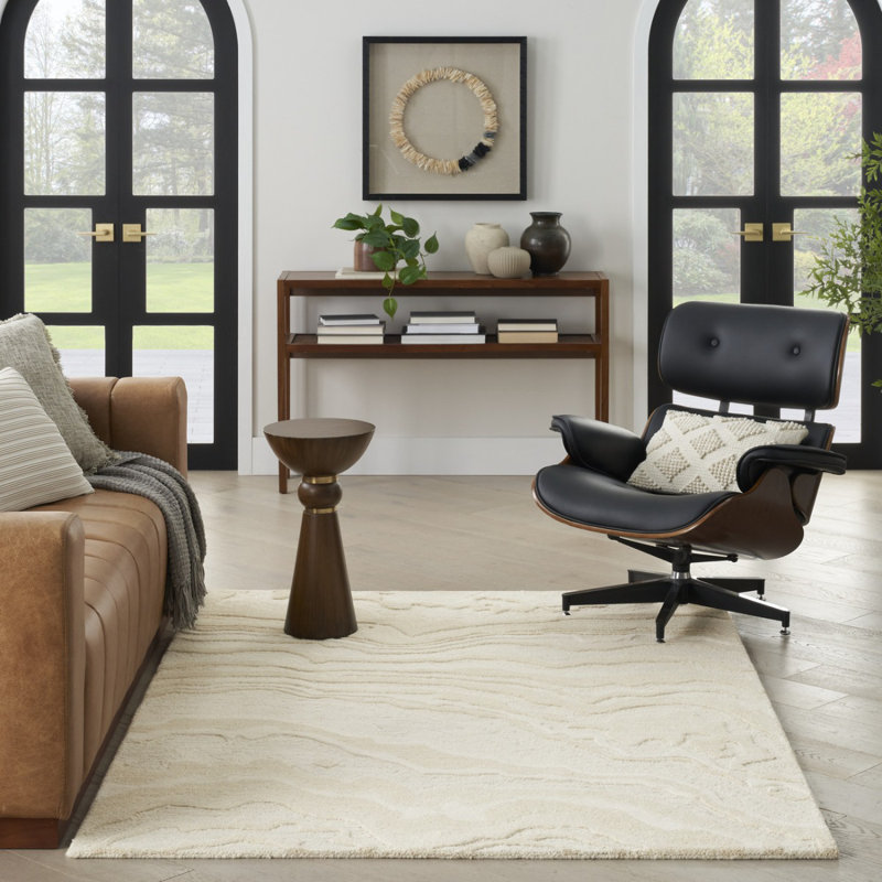Abstract 10Mm Pile Rug, Handmade Modern Wool Stain Resistant Rug For Bedroom, Living, & Dining Room, Rectangle 114 x 175 cm