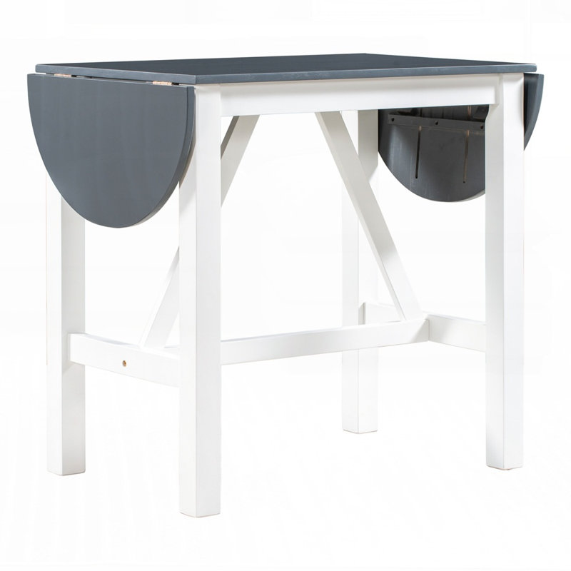 Ensemble de salle à manger extensible à abattants avec deux chaises, idéal pour les petits espaces et les décors rustiques