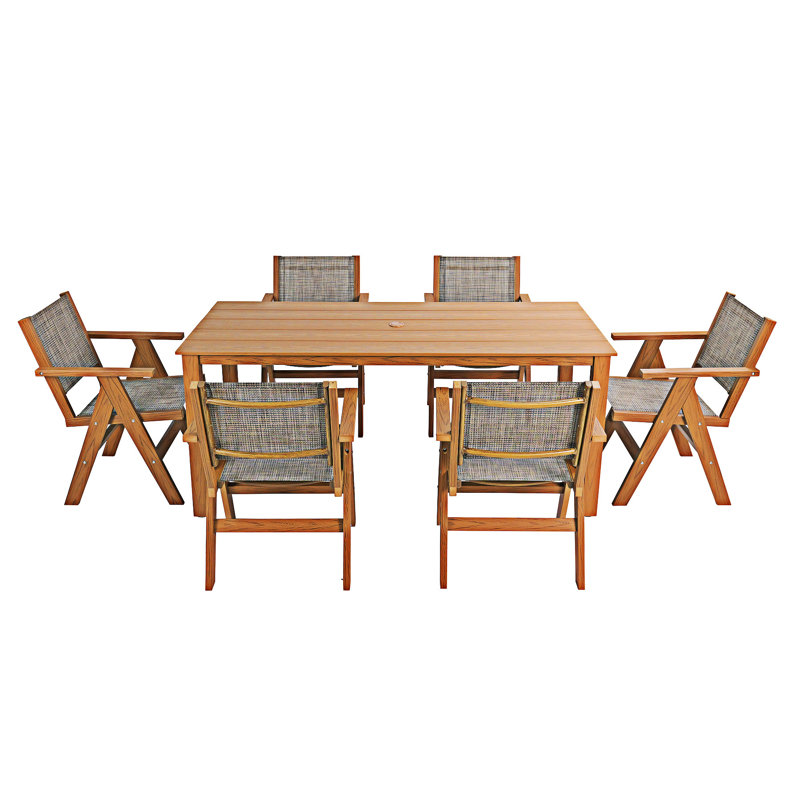 Table de salle à manger d'extérieur en bois, Teck