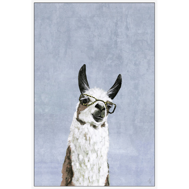 «Cool Llama II», reproduction sur toile, H 18 po x l 12 po x P 1,5 po