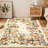 Rugs for Living Room Washable Floral Area Rug Non Slip Soft, Low Pile Ultra-Thin Carpet for Entryway, Kitchen, Bedroom, Beige-1359835239