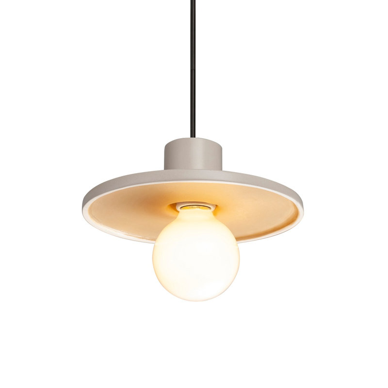 Luminaire suspendu 1 lumière Juliea, Noir mat, Blanc mat / or champagne