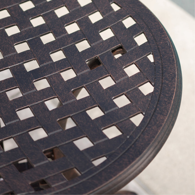 Table d'extérieur 19 po en fonte d'aluminium avec touche traditionnelle