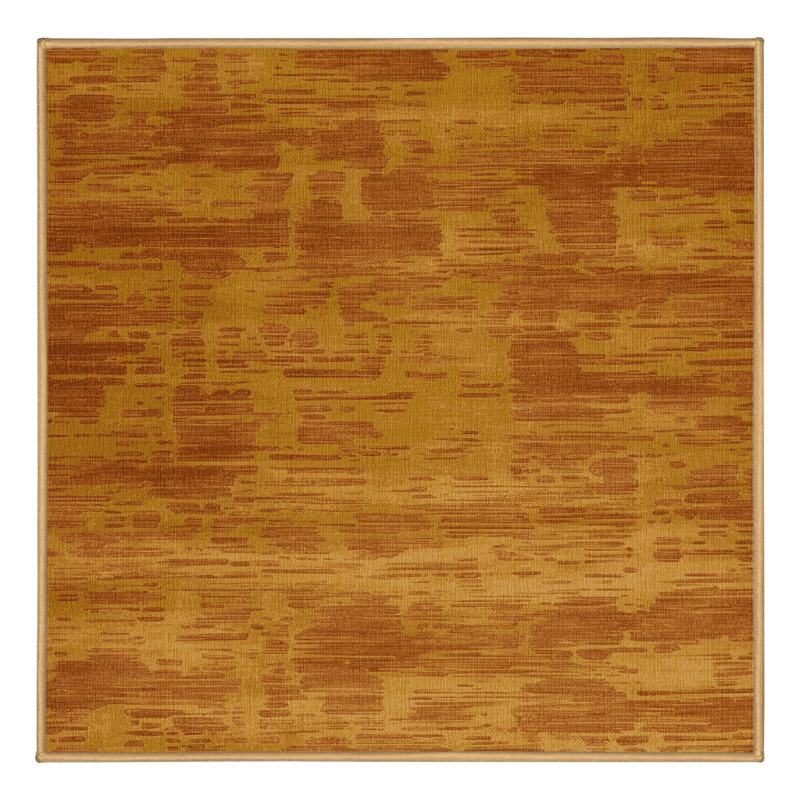 Machine Washable Abstract Brown Area Rug, Square 8'