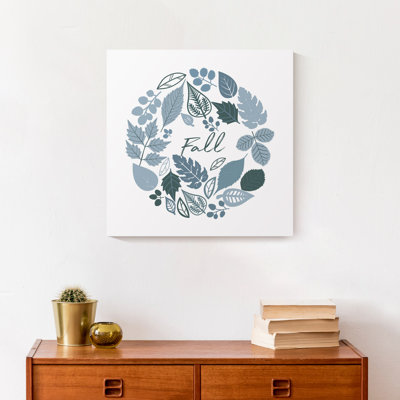«Blues Fall Wreath», impression sur toile tendue