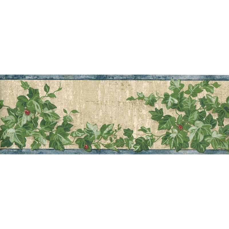Feuille de lierre vert Ataman avec bordure de coccinelles