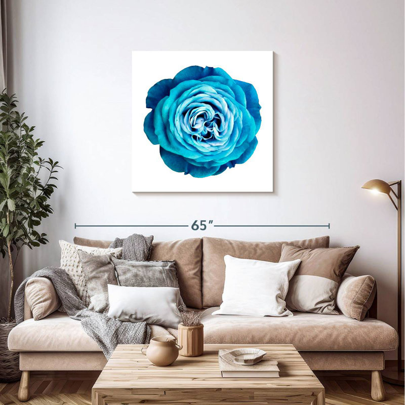 Gradient Blue Rose, 36" H x 36" W
