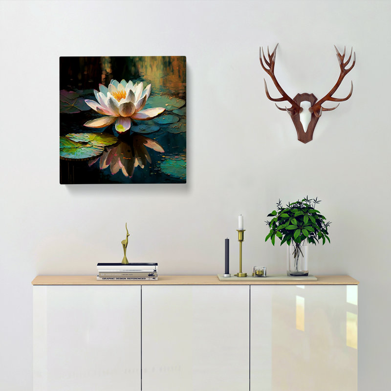 Lotus Flower Neo-Impressionism - No Frame Print, 35cm H x 35cm W x 3cm D