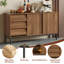 Walnut Sideboard with 3 Drawers, Sliding Doors & Countertop – 150cm